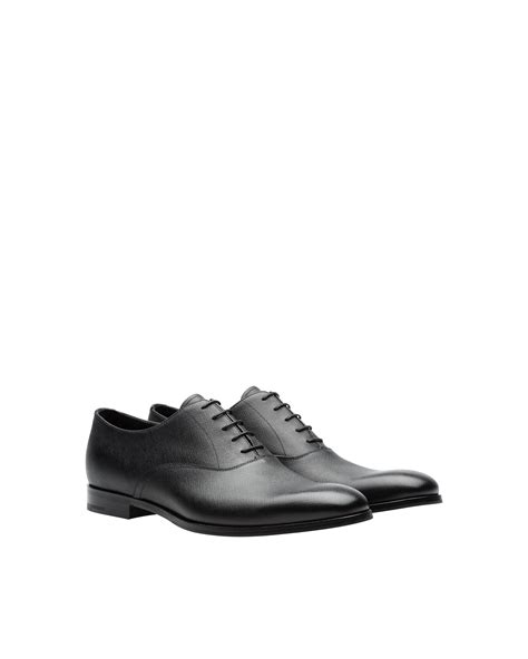 prada saffiano & brushed leather oxford shoes|prada saffiano women.